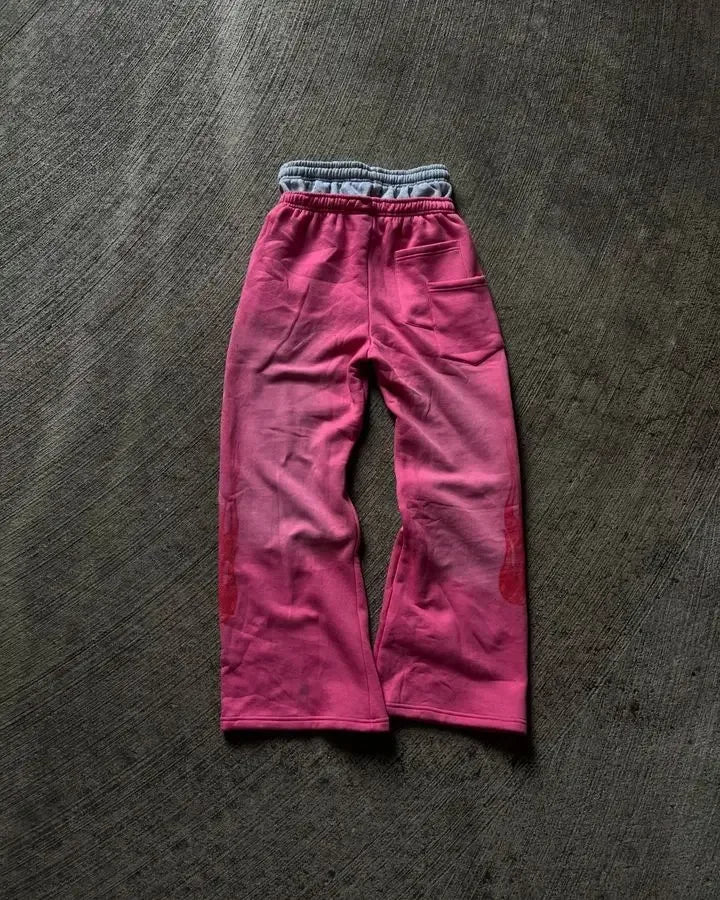 "Shush" Sweats (Black n Pink)